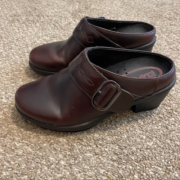 Klogs Womens Clogs Mules Shoes Leather Block Heels | Color: Brown | Size: 6.5 - Picture 5 of 9